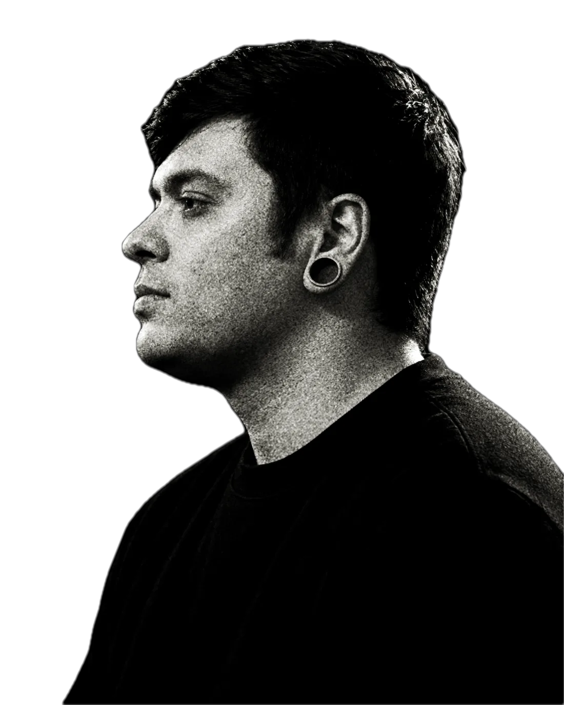 Retrato de Gabriel Maia de perfil